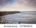 Pier in sunset at Cape Cod