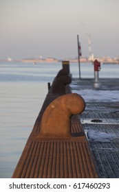 at the pier in winter time