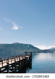 Pier Without Boats At The Lácar Lake In Quila Quina