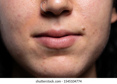 Piercing, Person With Nose Ring Close Up