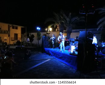 Pietrelcina, Benevento, Campania, Italy - July 29, 2018: Live Music In A Square In The Historic Center Of Pietrelcina For The 14th Edition Of The 