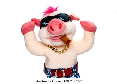 Pig Stuffed Toy Businessman, The Concept Of Arrogant Rich People