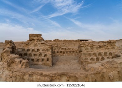 pigeon cages in Masada National Park, the ruins of the palace of King Herod's Masada in the Dead Sea region of Israel