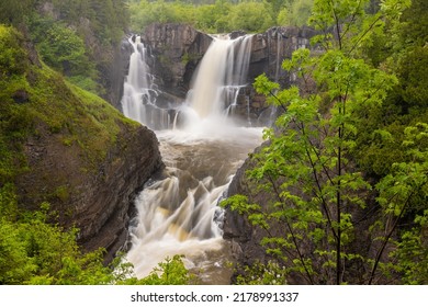 Pigeon Falls - A Waterfall On The United States And Canadian Border.