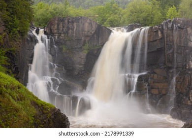 Pigeon Falls - A Waterfall On The United States And Canadian Border.