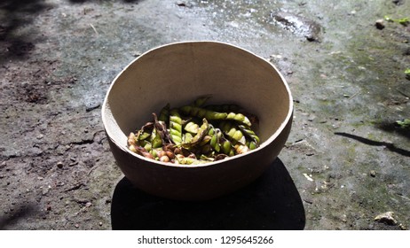 Pigeon Peas In A Calabash Bowl