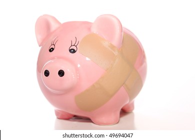 Piggy Bank With Band Aid