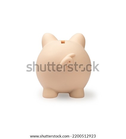 Piggy bank isolated. Money box, saving pig, small moneybox, planning home finances concept, piggybank, piggy bank cut out front view, white background, clipping path