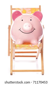 Piggy Bank On Deck Chair Studio Cutout