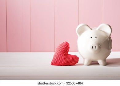 piggy bank with hearts