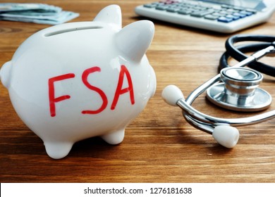 Piggy Bank With Words Flexible Spending Account FSA.