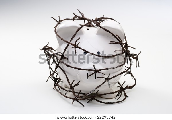 wrapped in barbed wire