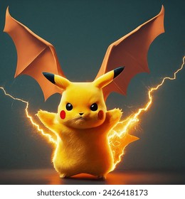 Pikachu Charizard Fusion Charizards Large Wings AI-generated image ...