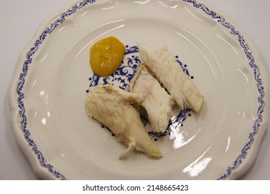 Pike Filet With Mayonnaise On A Plate