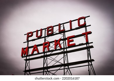 Pike Place Public Market Sign Seattle