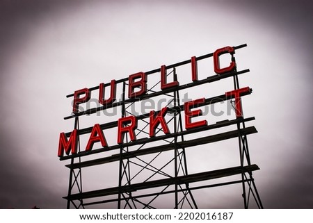 Pike Place Public Market Sign Seattle