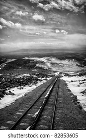 Pikes Peak Cog Railway In Winter, Colorado