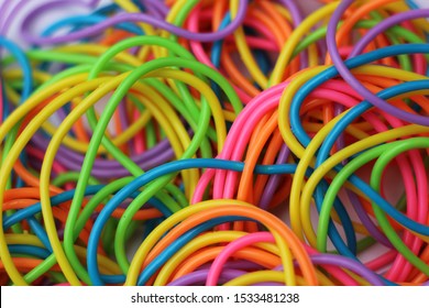 Pile Of 1980s Colorful Fashion Bracelets