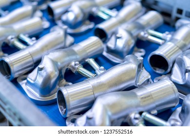 Pile Of Aluminum Automotive Parts, Casting Process In The Automotive Industry Factory