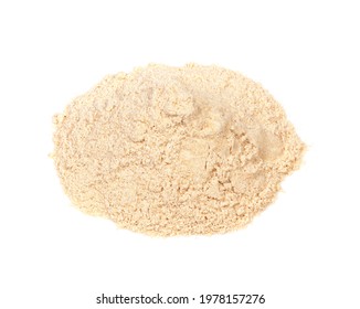 Pile Of Apple Pectin Powder Closeup On White Background