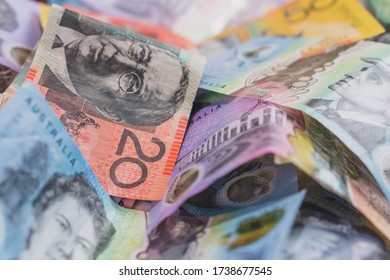 Pile Of Australian Money Notes Dollar Bills