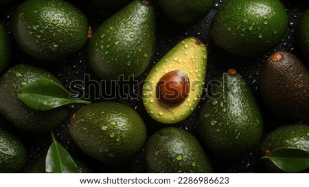 A pile of avocados with the word avocado on the front.