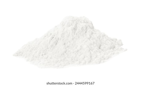 Pile of baking powder isolated on white