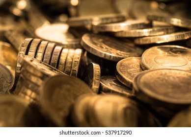 A pile of big golden coins