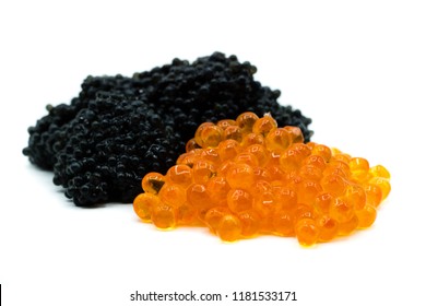 
Pile of black caviar isolated on white background