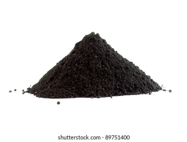 Pile Of Black Powder Isolated On White