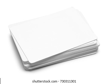 Pile Of Blank Cards Isolated On A White Background.