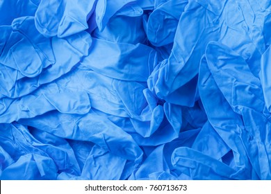 Pile Of Blue Nitrile Gloves