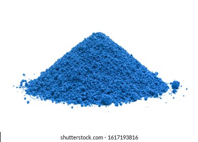 Pile Of Blue Powder, Isolated On White Background