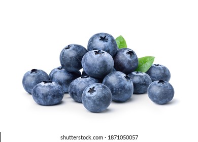 Pile Of Blueberries Fruits Isolated On White Background