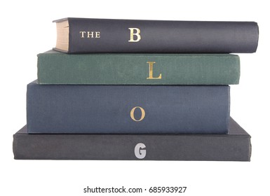 Pile of books with the word "BLOG" displayed on the spines
