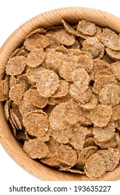 Pile Of Bran Flakes Isolated On White