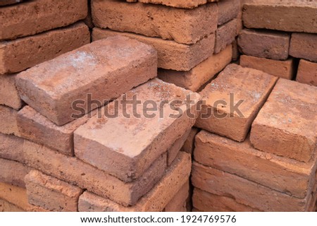 Similar – Image, Stock Photo Old brick manufactured home at the end of a long driveway with several newer homes on a cobblestone lane