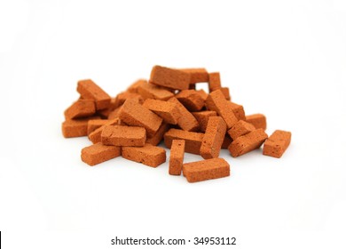 Pile Of Bricks Isolated