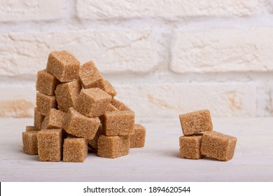 Pile Of Brown Cane Sugar Cubes