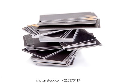 Pile Of Business Cards, Isolated On White Background