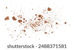 Pile cake crumbs, cookie flying isolated on white, clipping path	