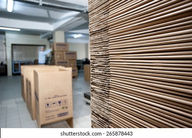 Pile Of Cardboard In A Factory