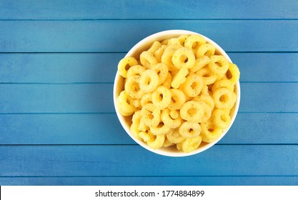 Pile of Cheese crispy Corn ring snack