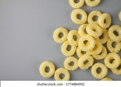Pile of Cheese crispy Corn ring snack