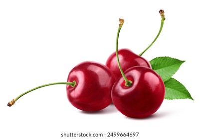 Pile of Cherry isolated on white background.