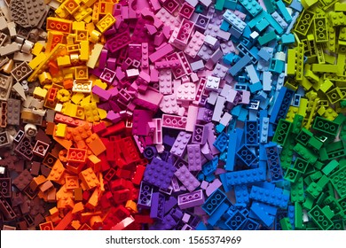 Pile of child's building blocks in multiple colours	 - Shutterstock ID 1565374969