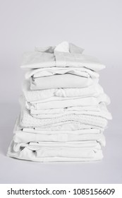 Pile Of Clean, White Clothes