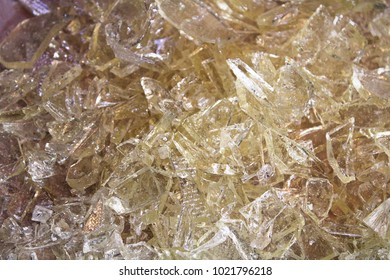 A Pile Of Clear Hard Candy Glass