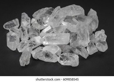 A Pile Of Clear Quartz Crystal Points