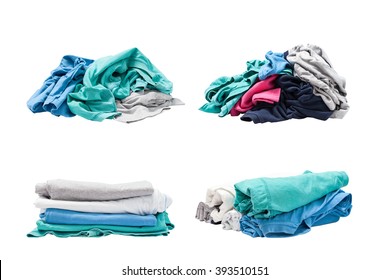 Pile Of Clothes  Isolated On White Background